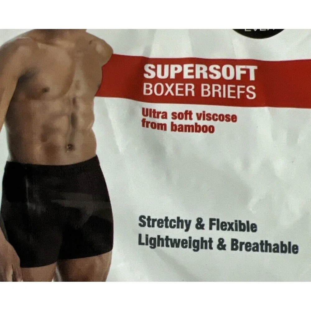 Hanes Boxer Briefs‎ Mens 2XL Multi Supersoft Bamboo Viscose Tagless 3-Pack C20